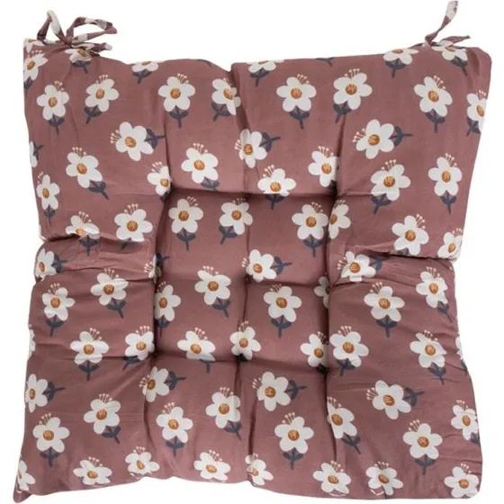 Stolehynde 35x35x6 cm - Rosa havehynde med blomster