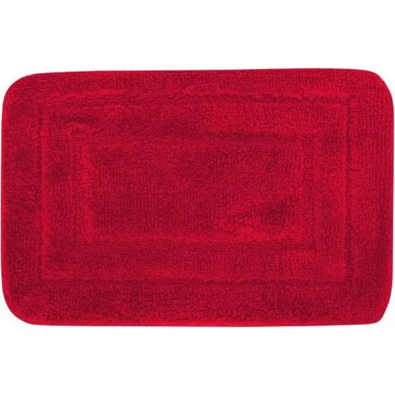 Rød bademåtte 60x40 cm – blød med skridsikkert underlag
