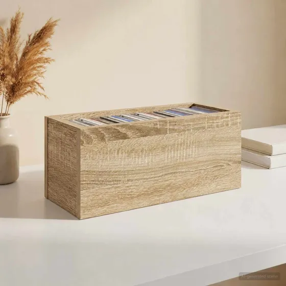 vidaXL CD Opbevaringsrække 4 stk. Sonoma-eg 40 x 17 x 17 cm
