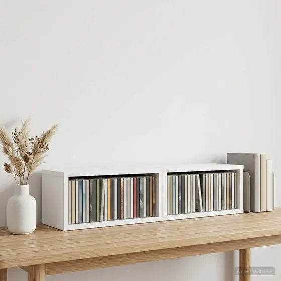 vidaXL CD-opbevaringsrække 2 stk. Hvid 40 x 17 x 17 cm