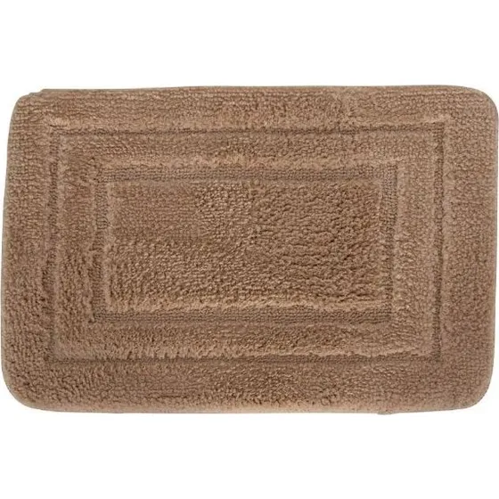 Sandfarvet bademåtte 60x40 cm – blød med skridsikker bund