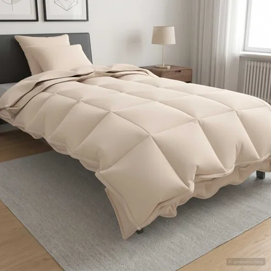 vidaXL Dyne- og pudesæt Kapok & Polyester Beige 135 x 220 cm