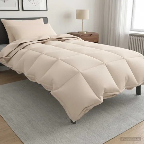 vidaXL Dyne- og pudesæt i Kapok & Polyester, Beige, 135x220 cm
