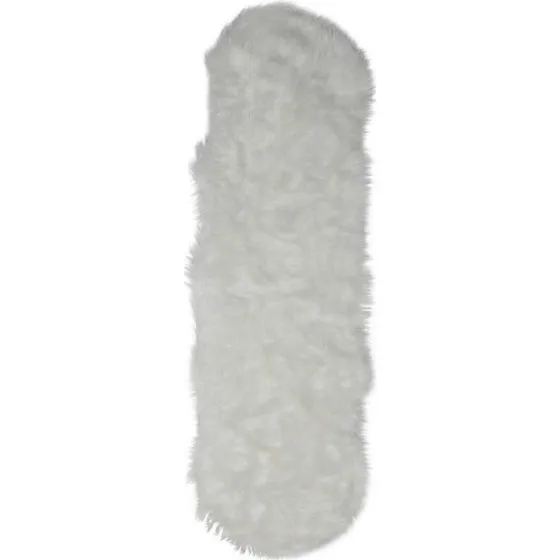 Imiteret lammeskind 60x180 cm – Hvidt