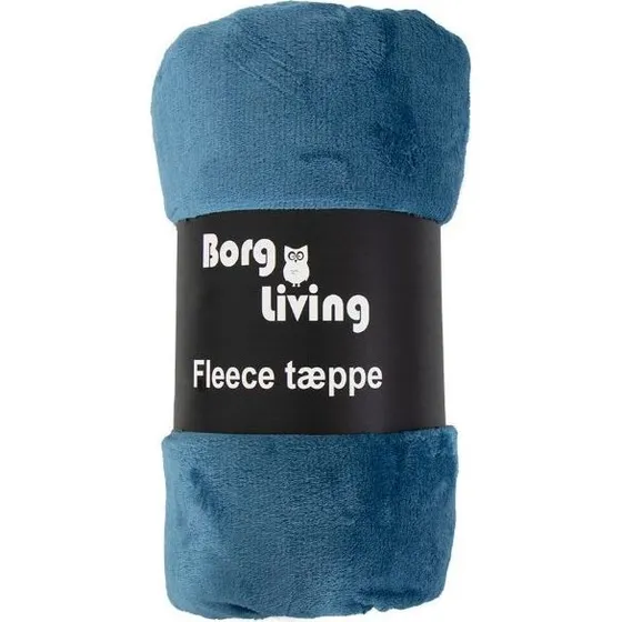 Petroleumsfarvet fleece tæppe 150x200 cm – Borg Living
