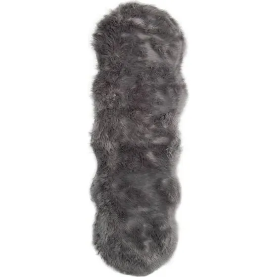 Imiteret lammeskind 60x180 cm - Grå, ekstra blødt
