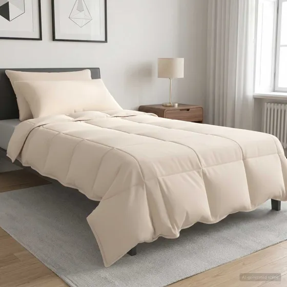 vidaXL Dyne- og pudesæt 135x220 cm med Kapokfiber, Beige