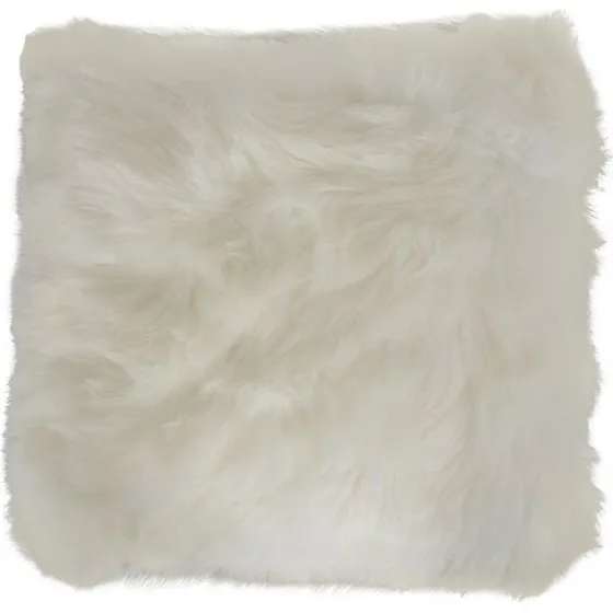 Borg Living Pyntepude i Fake Fur 45x45 cm – Hvid