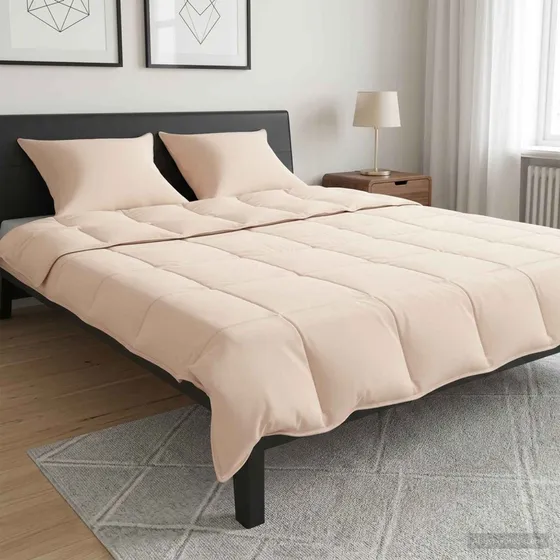vidaXL Dyne- og pudesæt med Kapok, 260x240 cm, Beige