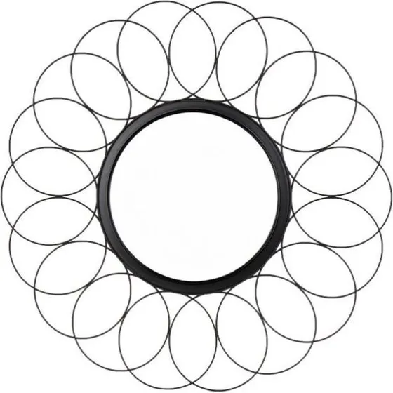 Rundt vægspejl 60 cm – sort metalramme