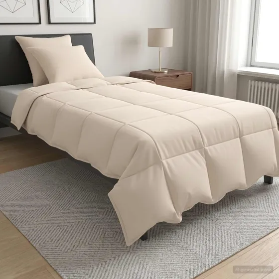 vidaXL Dyne- og pudesæt i naturlig Kapok, Beige, 135 x 220 cm