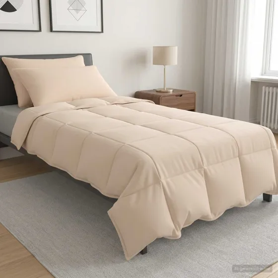 vidaXL Dyne- og pudesæt i naturlig kapok, beige, 135x220 cm