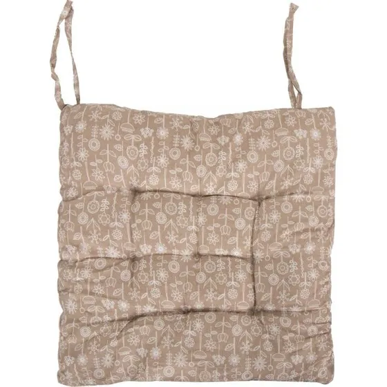 Stolehynde 35x35x6 cm - Brun med hvide blomster