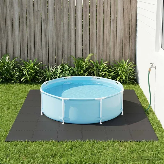 vidaXL Poolbundmåtte 50 stk. 18 m² Sort EVA skum