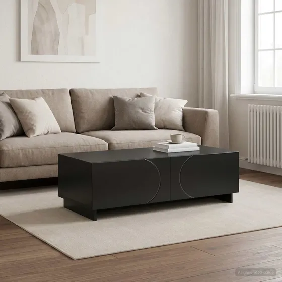 vidaXL Sofabord Sort 102 x 50,5 x 35 cm med skuffer