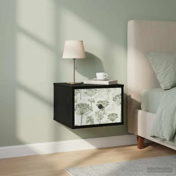 vidaXL GOTHA Vægmonteret natbord 2 stk. - Sort eg, 36x33x25 cm
