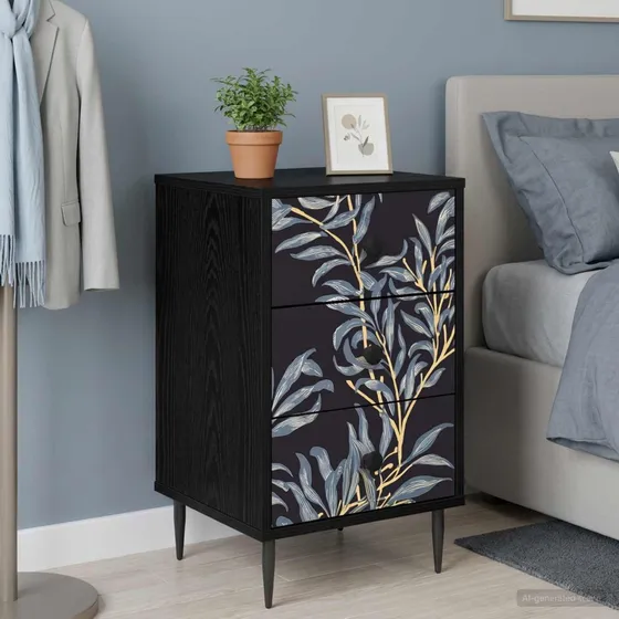 vidaXL DOKKUM Natskab 2 stk. Sort eg 36 x 33 x 61 cm