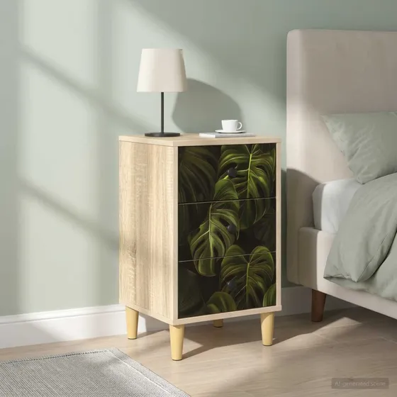 vidaXL ELBURG Natskab 2 stk. Sonoma-eg 36 x 33 x 60 cm