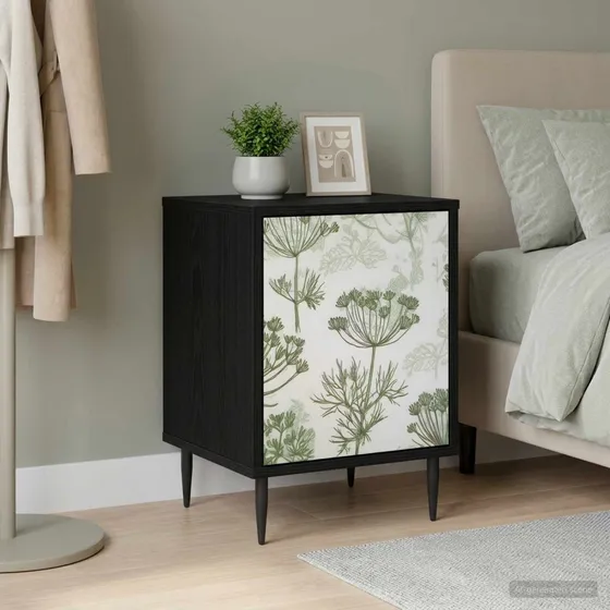 vidaXL Natskab GOTHA Sort Eg - 36 x 33 x 51 cm