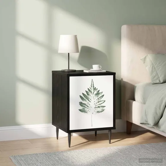 vidaXL Hanau Natskab 2 stk. - Sort eg - 36 x 33 x 51 cm