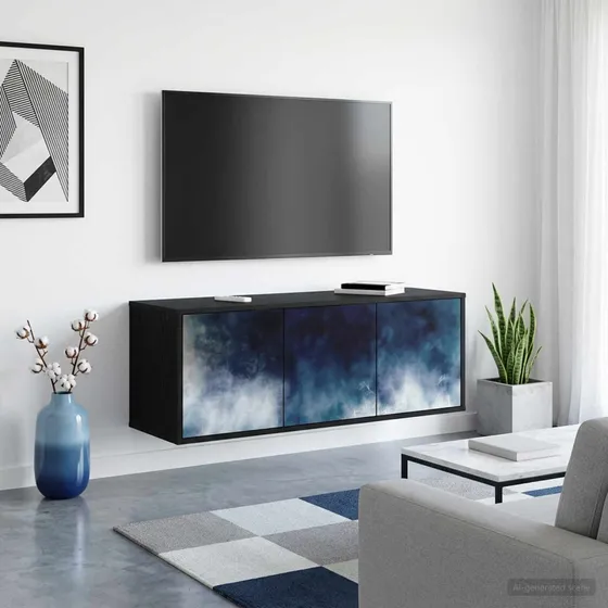 vidaXL Væghængt TV-skab RAALTE 102x33x40 cm Sort Eg