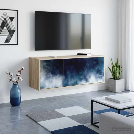 vidaXL RAALTE Væghængt TV-skab 102 x 33 x 40 cm - Sonoma-eg