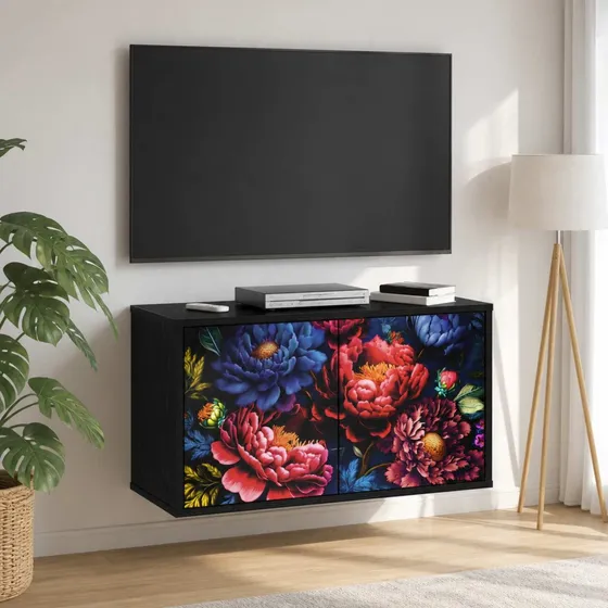 vidaXL KIEL Væghængt TV-skab - Sort eg, 69 x 33 x 40 cm