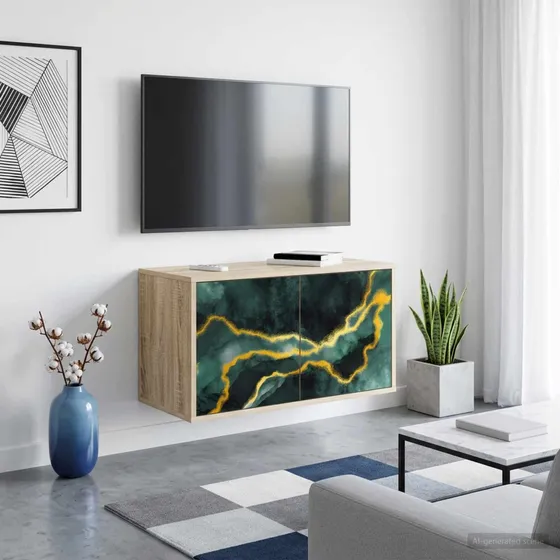 vidaXL Væghængt TV-skab WIJHE 69x33x40 cm Sonoma-eg