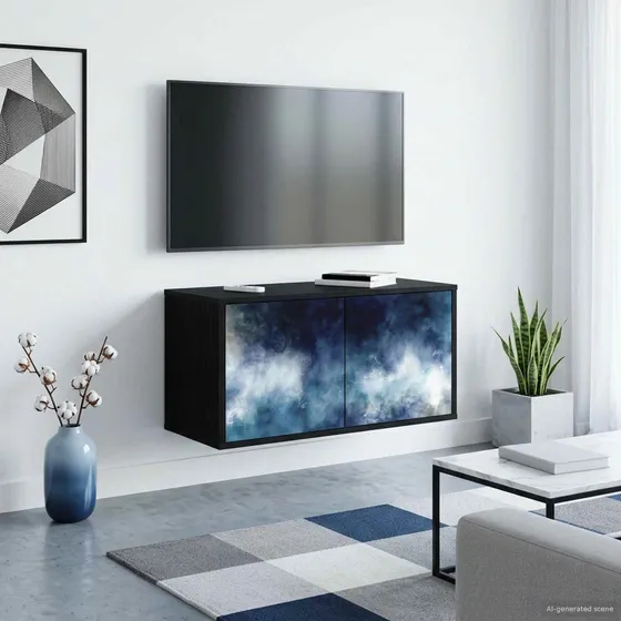 vidaXL Væghængt TV-skab RAALTE Sort Eg 69 x 33 x 40 cm