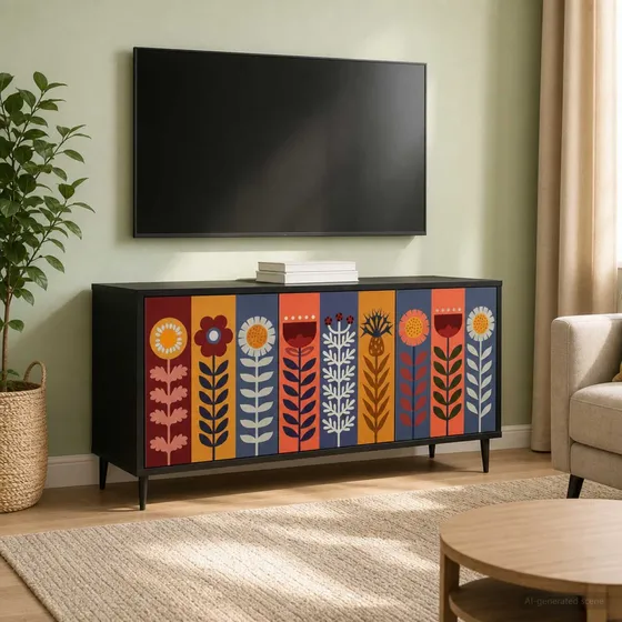 vidaXL ESSEN TV-skab i sort eg, 102 x 33 x 51 cm