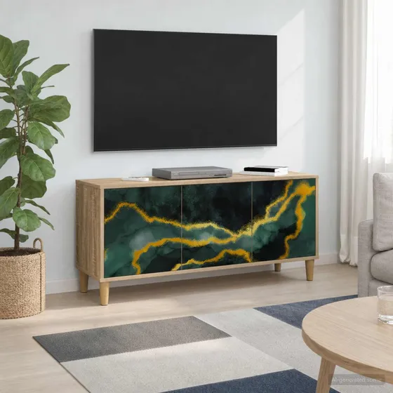 vidaXL TV-skab WIJHE 102x33x50 cm Sonoma-eg