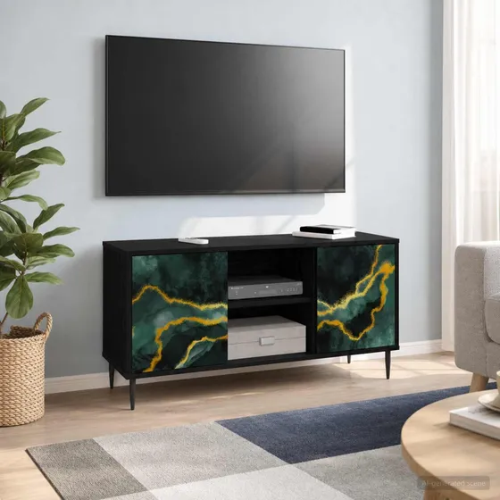 vidaXL TV-skab WIJHE 102x33x51 cm Sort Eg