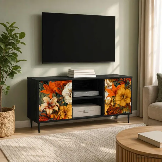 vidaXL TV-skab GENNEP 102x33x51 cm Sort Eg