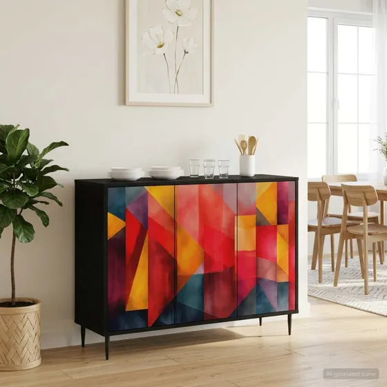 vidaXL HEESCH Sideboard i sort eg, 102 x 33 x 76 cm