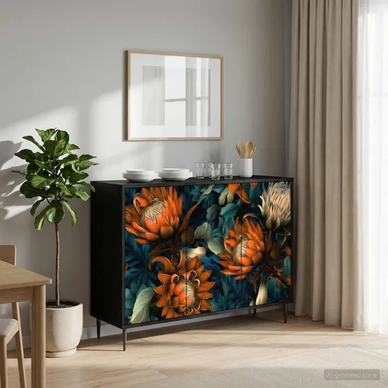 vidaXL LOCHEM Sideboard Sort Eg 102 x 33 x 76 cm