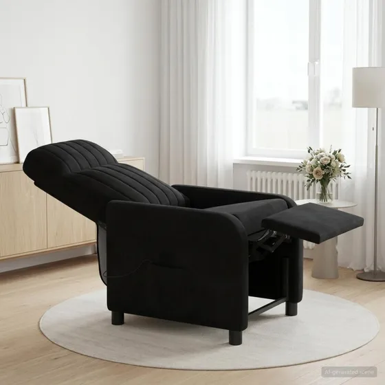 vidaXL Massagelænestol i sort velour