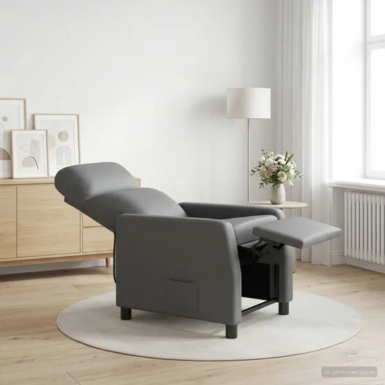 vidaXL Recliner i grå kunstlæder