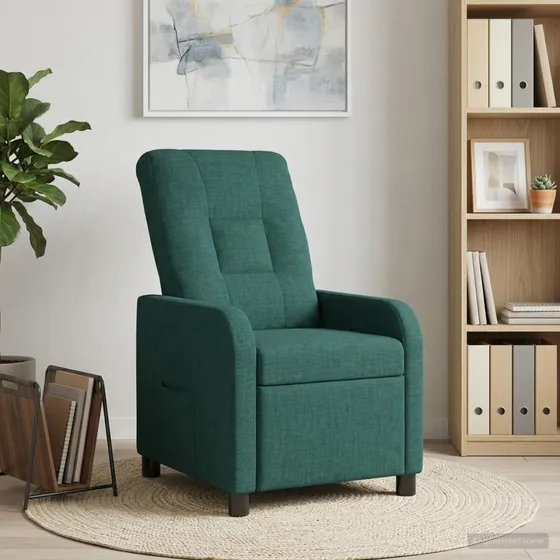 vidaXL Recliner Mørkegrøn Stof