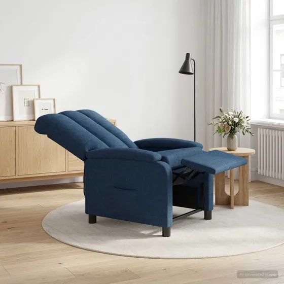 vidaXL Recliner Blå Stof