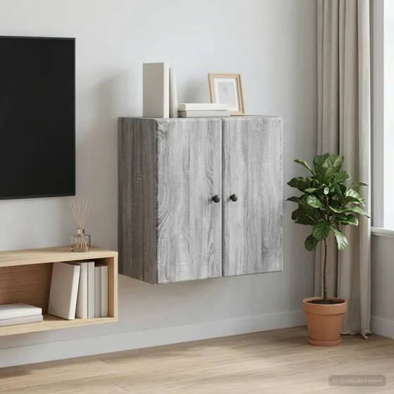 vidaXL Vægmonteret skab 59 x 31 x 60 cm - Grå Sonoma
