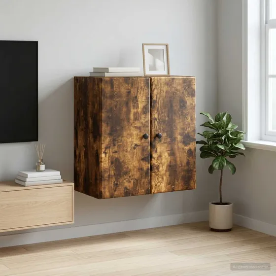 vidaXL Vægmonteret skab Røget eg 59 x 31 x 60 cm