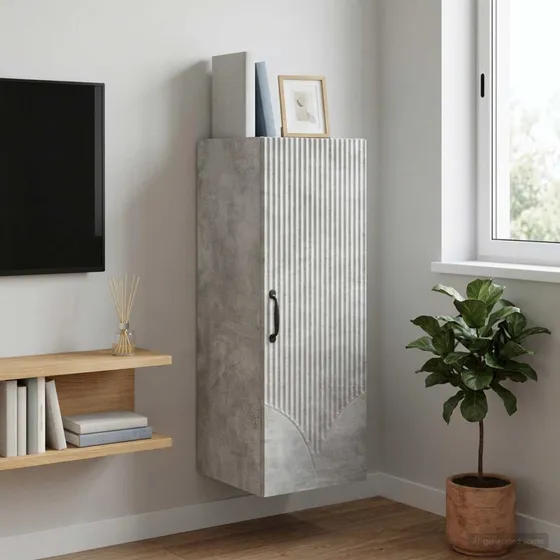 vidaXL Vægmonteret skab 33 x 34,5 x 90 cm - Betongrå