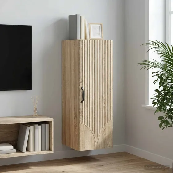 vidaXL Vægmonteret skab 33 x 34,5 x 90 cm - Sonoma-eg
