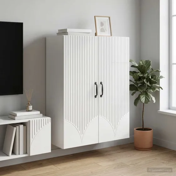 vidaXL Vægmonteret skab 66 x 34,5 x 90 cm - Hvid højglans