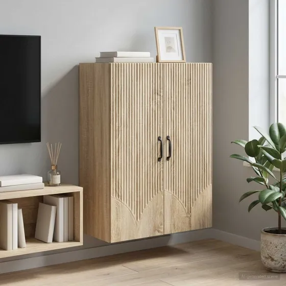 vidaXL Vægmonteret skab 66 x 34,5 x 90 cm Sonoma-eg