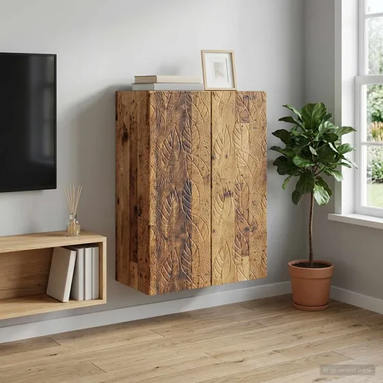 vidaXL Vægmonteret skab 66 x 34,5 x 90 cm i gammelt træ