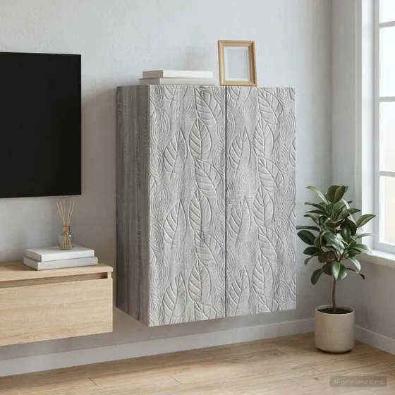 vidaXL Vægmonteret skab 66 x 34,5 x 90 cm - Grå Sonoma