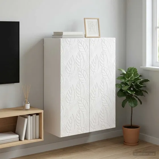 vidaXL Vægmonteret skab 66 x 34,5 x 90 cm - Hvid højglans