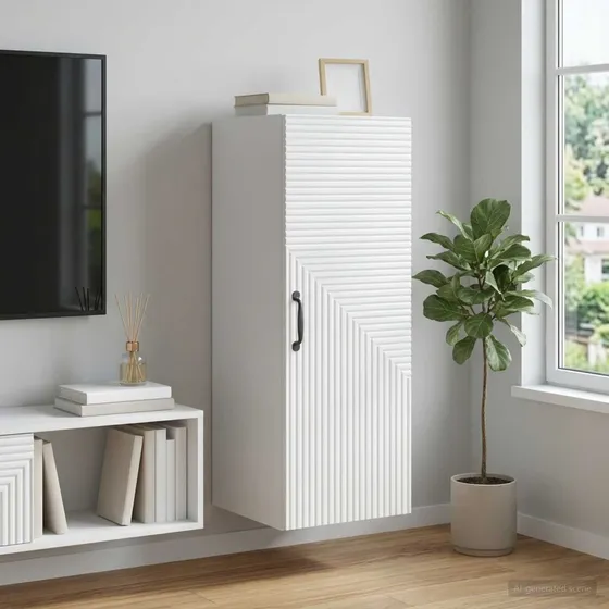 vidaXL Vægmonteret skab Hvid 33 x 34,5 x 90 cm