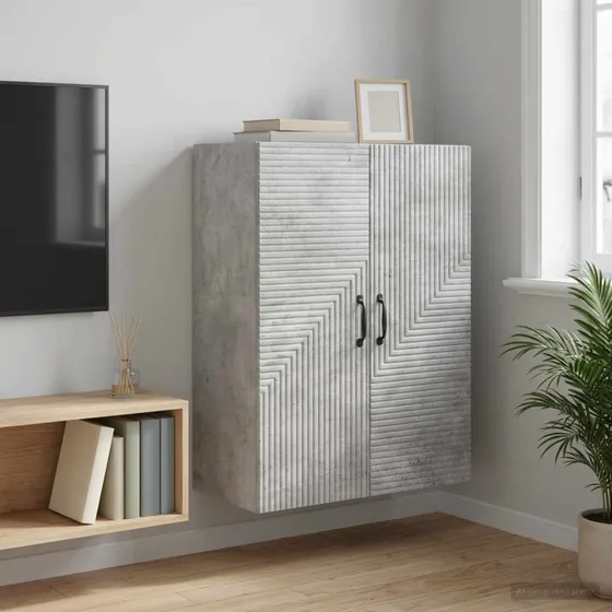 vidaXL Vægmonteret skab Betongrå 66 x 34,5 x 90 cm
